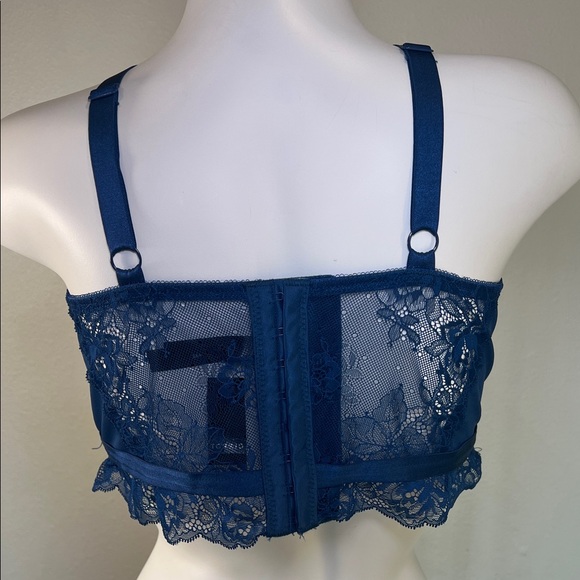 Torrid Curve Strappy Studded Lace Wire-Free Bralette Estate Blue 1 - Picture 3 of 7